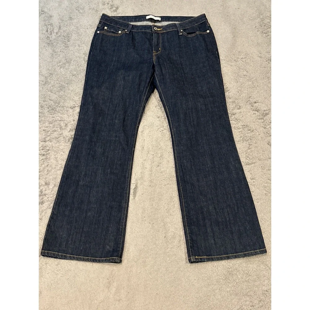 Levis 545 Low Boot Cut Jeans Womens 16 Medium Dark Wash Stretch Denim Blue